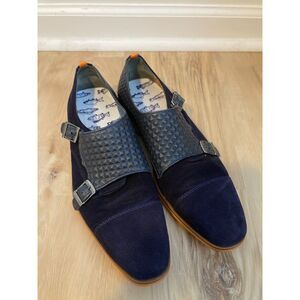 Fish Named Fred Men's Italian Double Monk Strap Dress Shoes Size 39